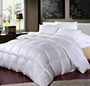 lot 4613 image: Luxurious 1200 Thread Count Goose Down Comforter Duvet Insert, King Size, 1200TC - 100% Egyptian Cotton Cover, 750 Fill Power, 50 oz Fill Weight, White Color