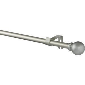 lot 5444 image: Kenney 58�� Chelsea Ball Decorative Window Curtain Rod, 48-86, Champagne Silver