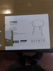 lot 5451 image: STNDRD. Bamboo End Table Mid-Century Modern. Bedside Nightstand or Living Room Side Table (1-Pack)