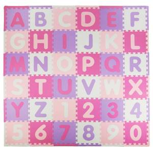 lot 5465 image: Tadpoles Soft EVA Foam 36 Piece ABC Playmat Set, PinkPurple, 74x 74 (36 Sq Feet)