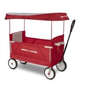 lot 5470 image: Radio Flyer 3951Z 3-In-1 Ez Folding Wagon with Canopy For Kids & Cargo, Red