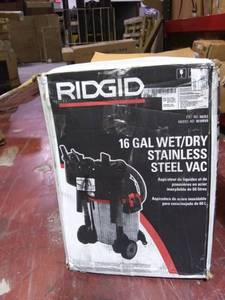 lot 5480 image: Rigid 16 Gallon WetDry Vac Stainless Steel Vac