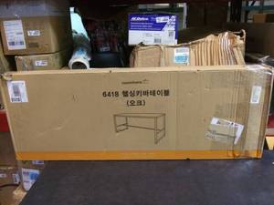 lot 5496 image: Roomnhome Bistro TableBar Table, 31.547 Dining, Solid Metal Frame, Sturdy TableBar Table with MDF Top with 29.5  33 Height (Indoor Use Recommended) (Bar TableBlack)