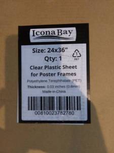 lot 5535 image: Icona Bay PET Replacement for Picture Frame Glass (24 x 36 Inch, 1 Pack) PET is Ideal Replacement Glass Material, Avoid Glass Shattering, Your Superior Replacement Picture Frame Glass Has Arrived