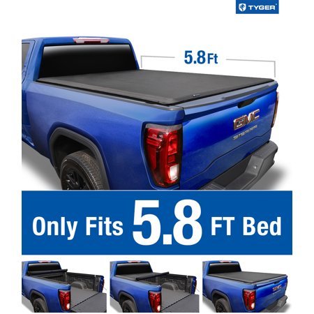 Tyger Auto T1 Soft Roll Up Truck Bed Tonneau Cover For 2019 Chevy Silverado Gmc Sierra 1500 New Body Style Incl Denali Fleetside 5 8 Bed Without Utility Track System Tg Bc1c9053