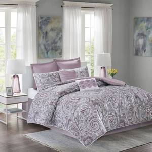 lot 35272 image: 8pc California King Gale Comforter Set Purple