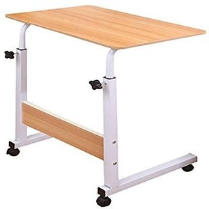 lot 35291 image: Adjustable Height Computer Cart Mobile Laptop Desk Stand Laptop Table On Wheels for Bed and Sofa,Color Woodgrain (Woodgrain)