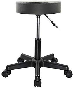 lot 35330 image: KKTONER Round Rolling Stool PU Leather Height Adjustable Swivel Drafting Work SPA Medical Salon Stools Chair with Wheels Brown