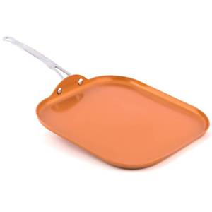 lot 35332 image: MasterPan Copper tone 11-inch Ceramic Non-stick Griddle pan