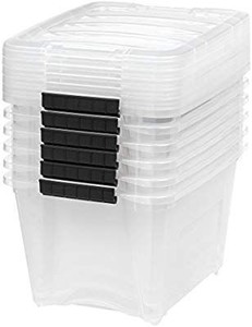 lot 35357 image: IRIS USA,Inc.TB-17 Stack & Pull Box,19 Quart,Clear,6 Pack