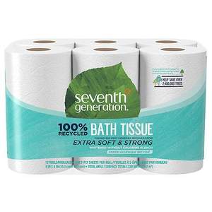 lot 35360 image: Seventh Generation Bathroom Tissue, 2-ply, 300 Sheets, 12-Count (Pack of 4)
