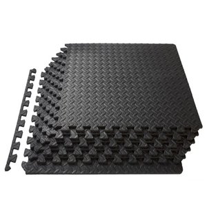 lot 35389 image: ProSource Puzzle Exercise Mat High Quality EVA Foam Interlocking Tiles - Covers 24 Square Feet - Black
