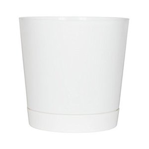 lot 35395 image: Full Depth Round Cylinder Pot, White, 14-Inch