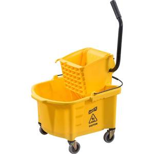 lot 35398 image: Genuine Joe GJO60466 Splash Guard Mop BucketWringer, 6.50 Gallon Capacity, Yellow