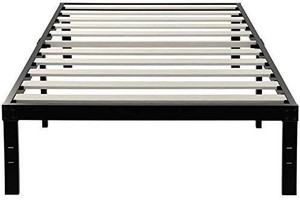 lot 35419 image: ZIYOO Heavy Duty Wooden Slat Reinforced Platform Bed Frame Strengthen Support Mattress Foundation,Easy Assembly, Quiet Noise Free,No Box Spring Needed,Integrated Structure Twin XL