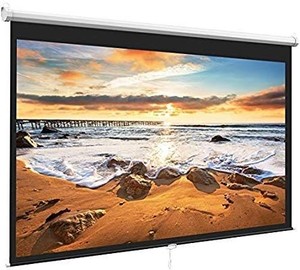 lot 35445 image: Projector Screen 100 Inch 169 - Auto-Locking Portable Projection Screen for 4K 3D 1080P HD - Manual Projector Screen Pull Down for Indoor Outdoor Home Theater Office Movies by PERLESMITH