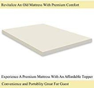 lot 35472 image: Mattress Solution 2-Inch High Density Foam Topper,Adds Comfort to Mattress, King, white
