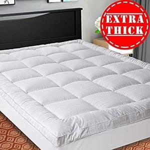lot 35485 image: SOPAT Extra Thick Mattress Topper (Full),Cooling Mattress Pad Cover,Pillow Top Construction (8-21Inch Deep Pocket),Double Border,Down Alternative Fill,Breathable