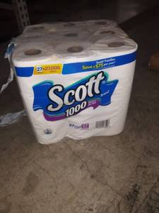 lot 35488 image: 1000 Sheetsper Roll Toilet Paper, 27 Rolls, Bath Tissue