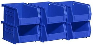 lot 35493 image: Akro-mils Black 30210 Plastic Storage Stacking AkroBins for Craft and Hardware(6 Pack),Black