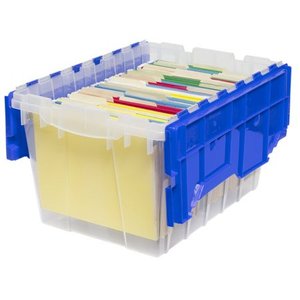 lot 35496 image: Akro-Mils 66486 FILEB 12-Gallon Plastic Storage Hanging File Box with Attached Lid, 21-12-Inch by 15-Inch by 12-12-Inch, Semi-Clear, Pack of 1