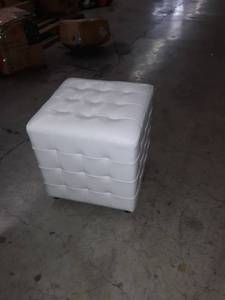 lot 37505 image: Siskal Modern Cube Ottoman, One,White