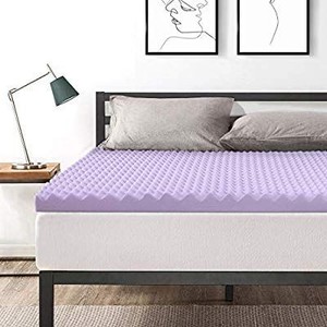 lot 37542 image: Best Price Mattress King Mattress Topper - 3 Inch Egg Crate Memory Foam Bed Topp