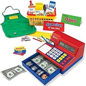 lot 37545 image: Learning Resources Lets ShopMarket Set,Classic Cash Register, Play Food with Shopping Cart,Ages 3