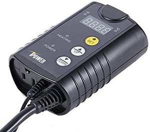 lot 37546 image: iPower 40-108 Degrees Fahrenheit Digital Heat Mat Thermostat Controller for Seed Germination,Reptiles and Brewing,Black