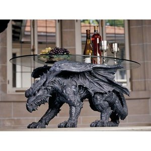 lot 35933 image: Design Toscano CL3039 Kneeling Dragon Table Top ONLY