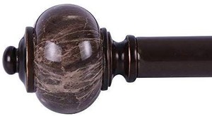 lot 35940 image: DAINTIER Curtain Rod in Brown with Marble Resin Finial 1 Inch Diameter 72-144-inch