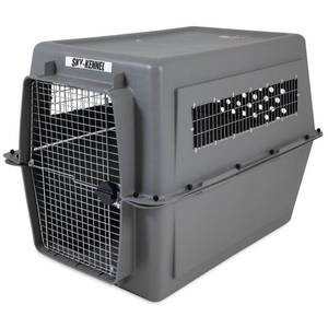 lot 35952 image: Petmate Sky Kennel for Pets from 90 to 120-Pound, Light Gray