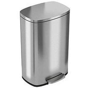 lot 35973 image: iTouchless SoftStep 13.2 Gallon Stainless Steel Step Trash Can, 50 Liter, Pedal Kitchen Trash Can