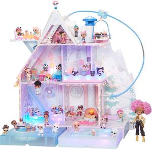 lot 35994 image: L.O.L. Surprise Winter Disco Chalet Wooden Doll House with Exclusive Family & 95 Surprises, Multicolor