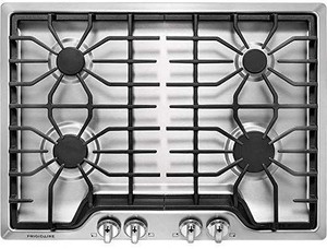 lot 35999 image: Frigidaire FFGC3026SS 30 Gas Sealed Burner Style Cooktop with 4 Burners, ADA Compliant in Stainless Steel