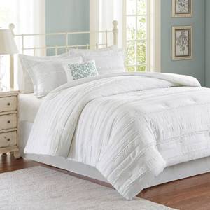 lot 36629 image: Alexis Comforter Set (King) White - 5pc
