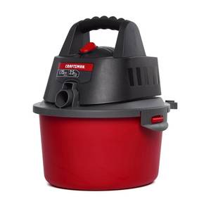 lot 36635 image: Craftsman 2.5 gal. Corded WetDry Vacuum 4 amps 120 volt 1.75 hp Red 7.9 lb.