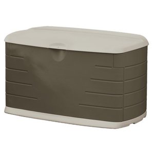 lot 36650 image: Deck Box Rubbermaid Medium Deck Box with Seat