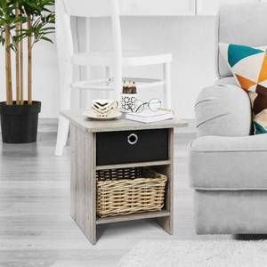 lot 36651 image: Furinno 10004 End Table Night Stand Storage Shelf with Bin Drawer