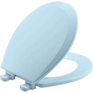 lot 36656 image: Bemis 500EC464 Molded Wood Round Toilet Seat With Easy Clean and Change Hinge, Dresden Blue