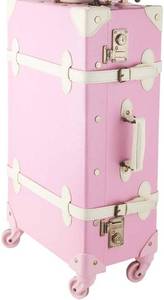 lot 36786 image: CO-Z Premium Vintage Luggage Sets 24 Trolley Suitcase TSA Locks (Pink  Beige), Dented