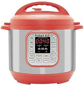 lot 36791 image: Instant Pot Duo Red 60 7-in-1 Electric Pressure Cooker, Slow Cooker, Rice Cooker