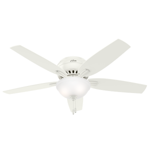 lot 36797 image: Hunter 52 Newsome Fresh White Ceiling Fan with Light Kit and Pull Chain