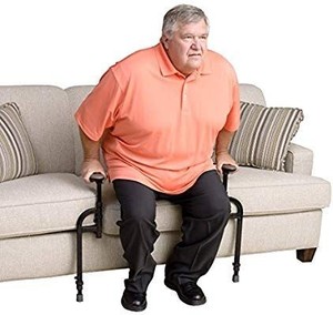 lot 36799 image: Stander Heavy Duty EZ Stand-N-Go Bariatric, Adjustable Standing Mobility Aid, Chair Assist Grab Bars with Ergonomic Stand Assist Handles, Independent Living Aid