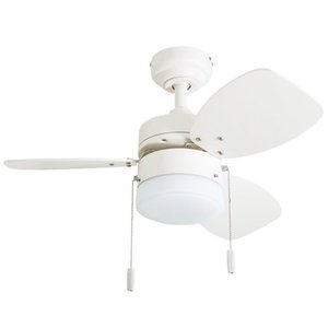 lot 36807 image: Honeywell Ocean Breeze 30 White Small LED Ceiling Fan with Light