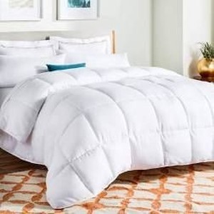 lot 36817 image: LINENSPA All-Season White Down Alternative Quilted Comforter - Corner Duvet Tabs - Hypoallergenic - Plush Microfiber Fill - Machine Washable - Duvet Insert or Stand-Alone Comforter - King