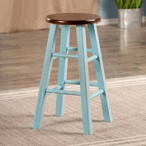 lot 36851 image: 24 Ivy Counter Stool - Light Blue - Winsome, Seat Cracked