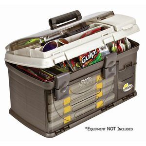 lot 36855 image: Plano Fishing Guide Series Five Utility Pro System Tackle Box, Graphite  Sandstone