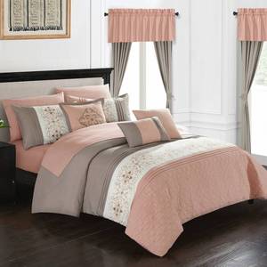 lot 36875 image: Chic Home Emily 20 Piece Queen Bed In a Bag Comforter Set Bedding