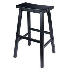 lot 36885 image: Winsome Wood Satori Saddle Seat Bar Stool, 29, Black